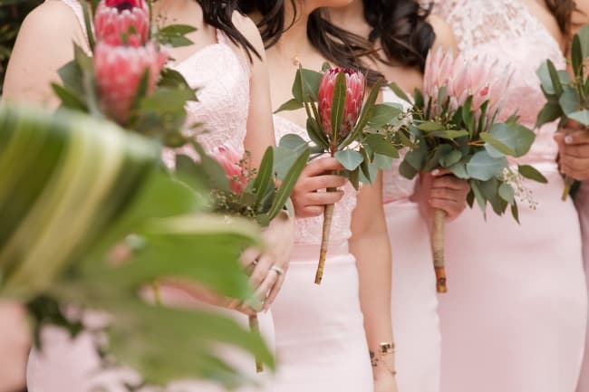 DIY Geometric, Blush, & Copper Wedding Post